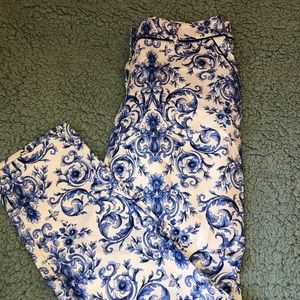 Blue and white ankle pants from Forever 21
